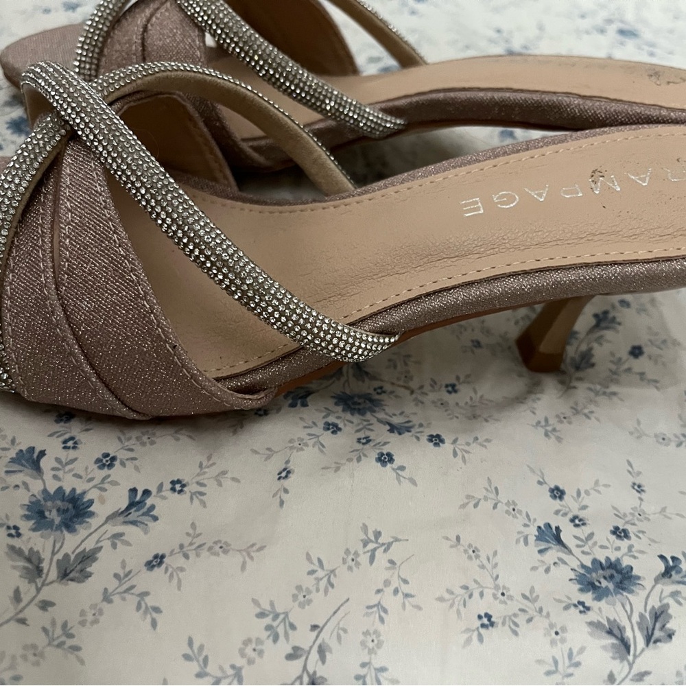Rampage Beige Rhinestone Heels - Picture 3 of 3